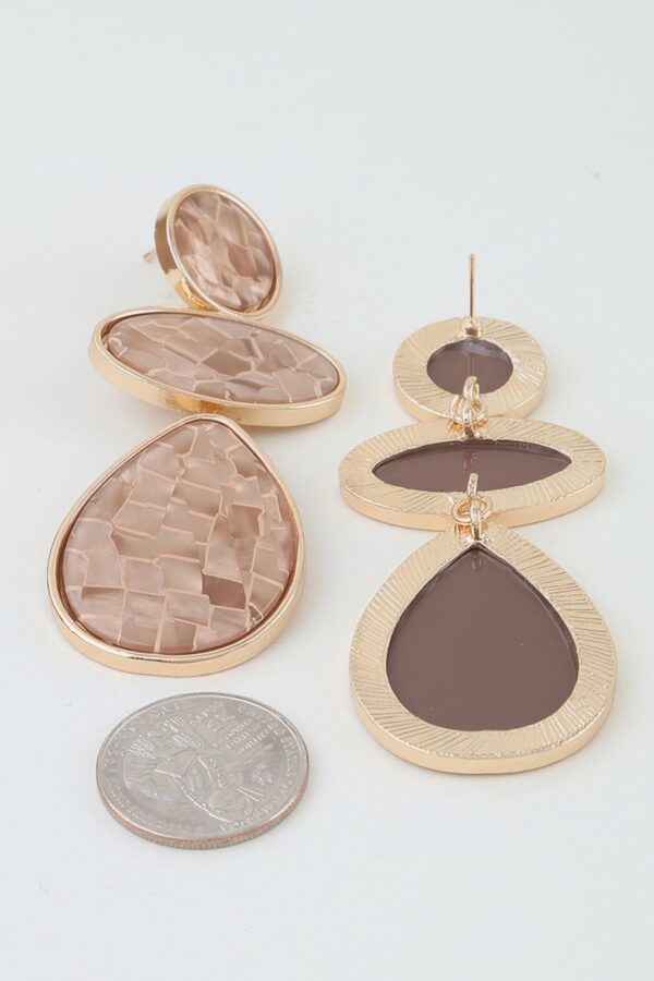 Marble Brick Drop Earrings - Geometric Mosaic Dangles