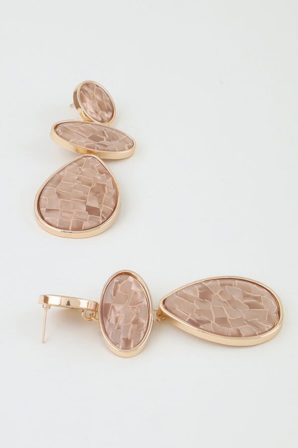 Marble Brick Drop Earrings - Geometric Mosaic Dangles