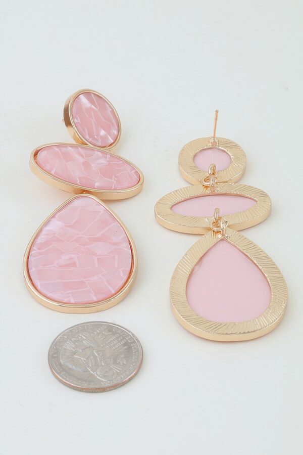 Marble Brick Drop Earrings - Geometric Mosaic Dangles