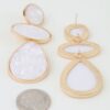 Marble Brick Drop Earrings - Geometric Mosaic Dangles