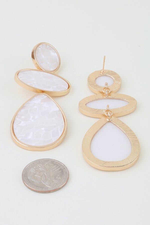 Marble Brick Drop Earrings - Geometric Mosaic Dangles