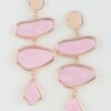 Multi Marble Drop Earrings - Cascading Stone Silhouette