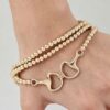 Layered Polished Toggle Beaded Bracelet with Equestrian Clasp