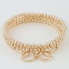 Layered Polished Toggle Beaded Bracelet with Equestrian Clasp