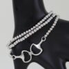 Layered Polished Toggle Beaded Bracelet with Equestrian Clasp