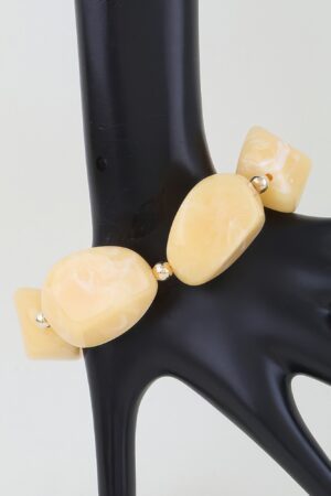 Multi Marble Stone Beaded Bracelet with Metallic Spacers