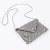 Rhinestone Envelope Clutch with Metallic Chain