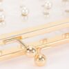 Clear Mini Purse Clutch with Chain & Faux Pearls