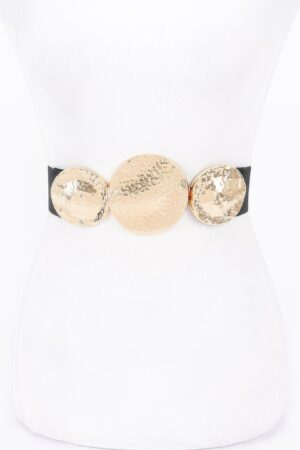 Stretch Belt with Rounded Metal Buckle
