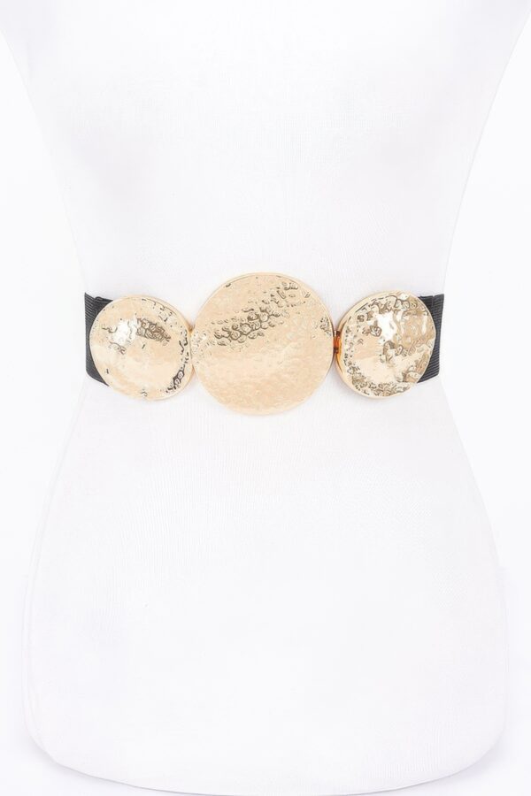 Stretch Belt with Rounded Metal Buckle