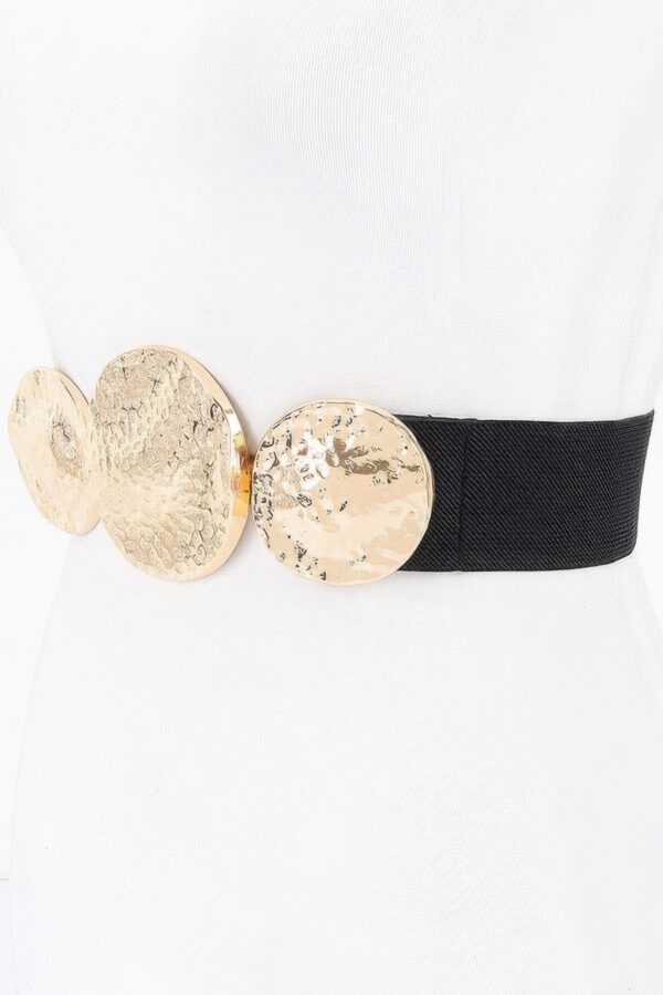 Stretch Belt with Rounded Metal Buckle