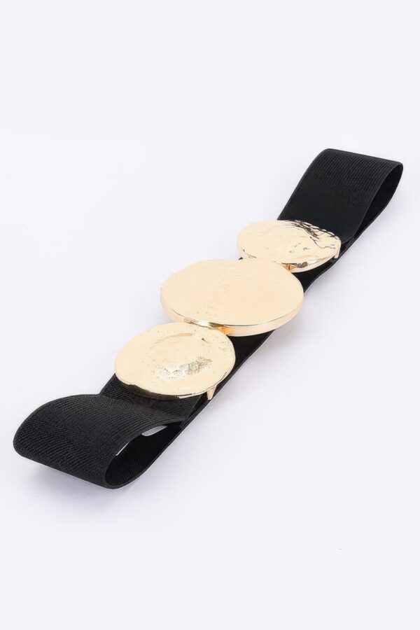 Stretch Belt with Rounded Metal Buckle
