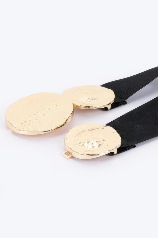 Stretch Belt with Rounded Metal Buckle