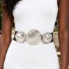 Stretch Belt with Rounded Metal Buckle
