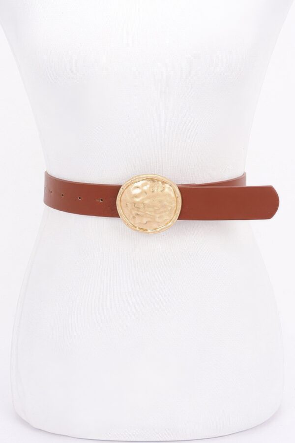 Polyurethane Belt with Metal Buckle - Sleek Finish