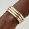 Triple Polished Cubic Cuff Bracelet - 3-Piece Set