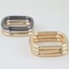 Triple Polished Cubic Cuff Bracelet - 3-Piece Set