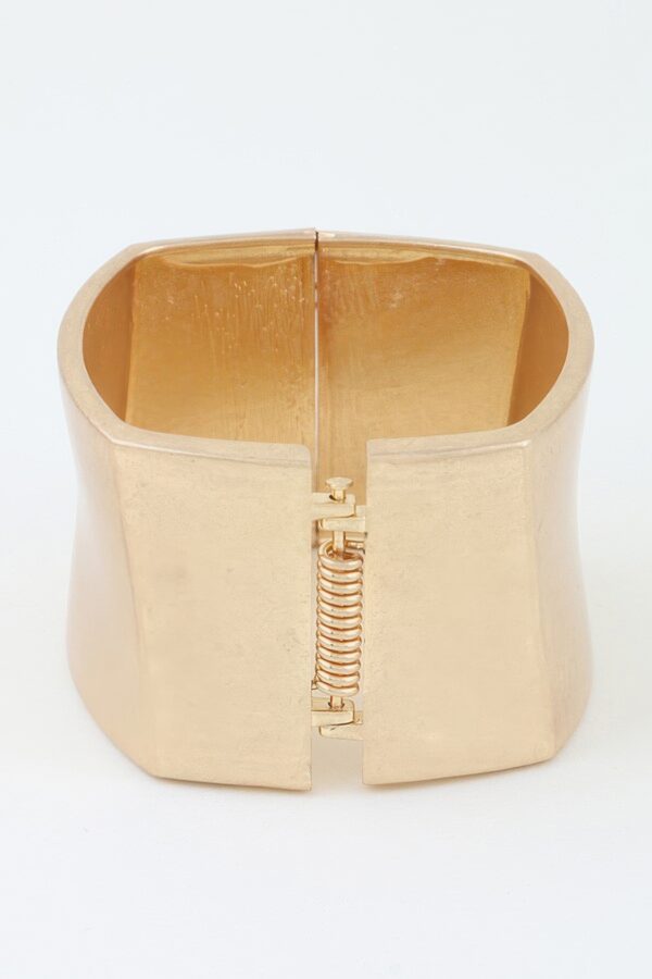 Sculptural Hammered Matte Geometric Cuff Bracelet