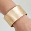 Sculptural Hammered Matte Geometric Cuff Bracelet