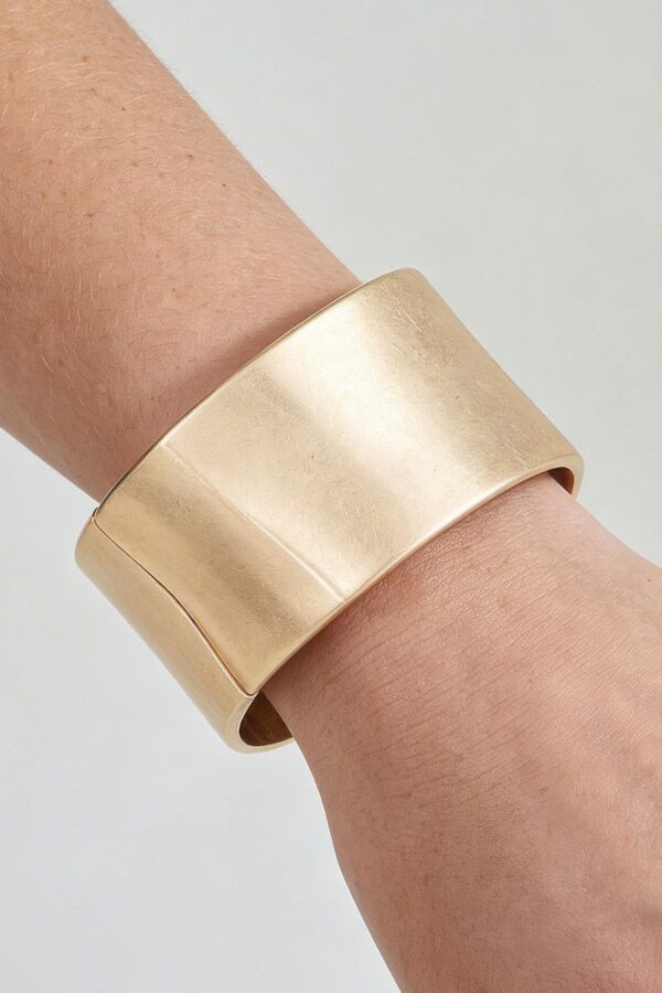 Sculptural Hammered Matte Geometric Cuff Bracelet