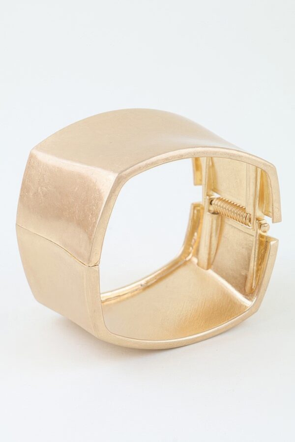 Sculptural Hammered Matte Geometric Cuff Bracelet