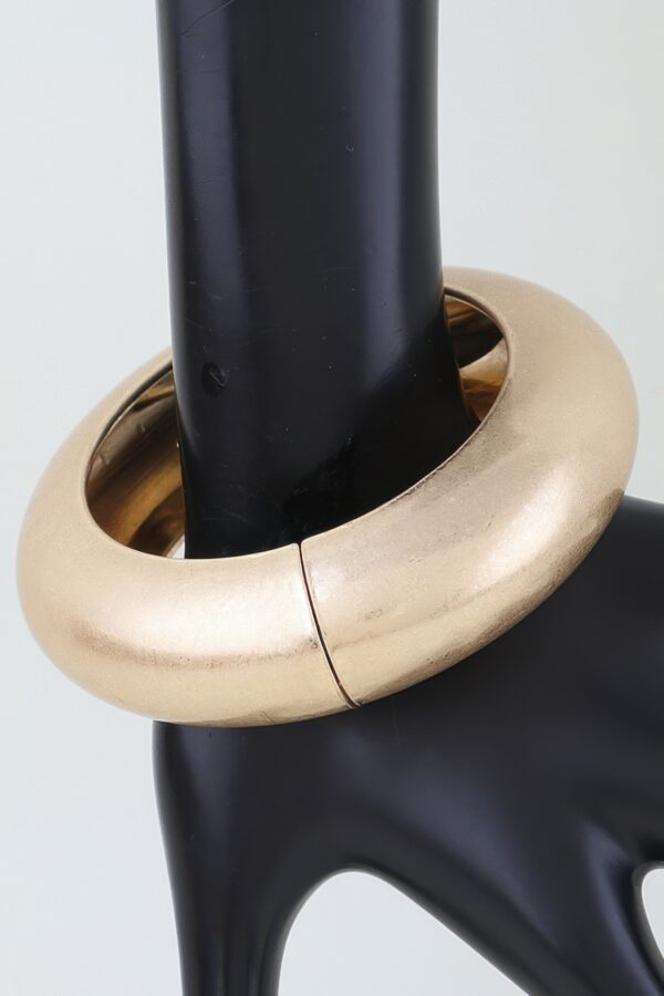 Hammered Matte Dome Cuff Bracelet - Hinged Closure