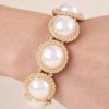 Woven Pearl Stone Beaded Stretch Bracelet