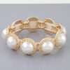 Woven Pearl Stone Beaded Stretch Bracelet