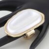 Polished Pearl Wrap Ring with Textured Metal Frame