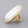 Polished Pearl Wrap Ring with Textured Metal Frame