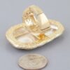 Polished Pearl Wrap Ring with Textured Metal Frame