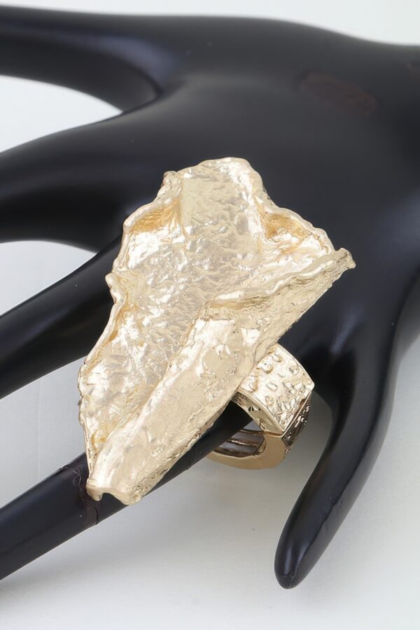 Polished Ripple Sculptural Statement Ring