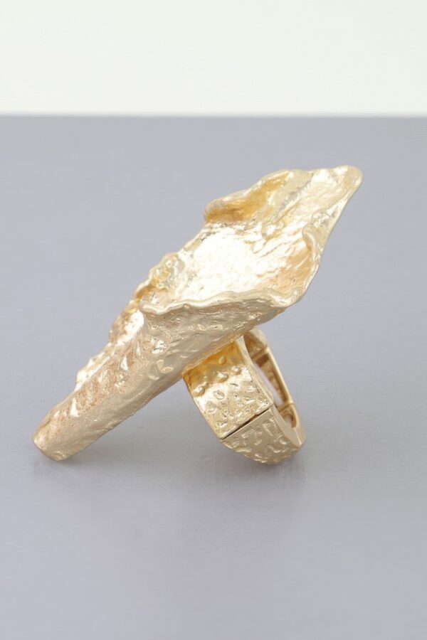 Polished Ripple Sculptural Statement Ring