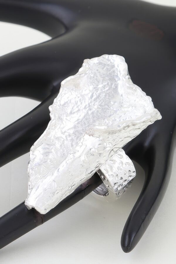 Polished Ripple Sculptural Statement Ring