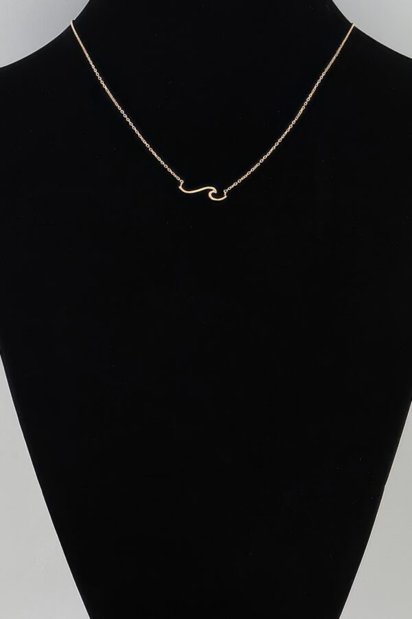 Wave Pendant Necklace - Gold-Tone Minimalist