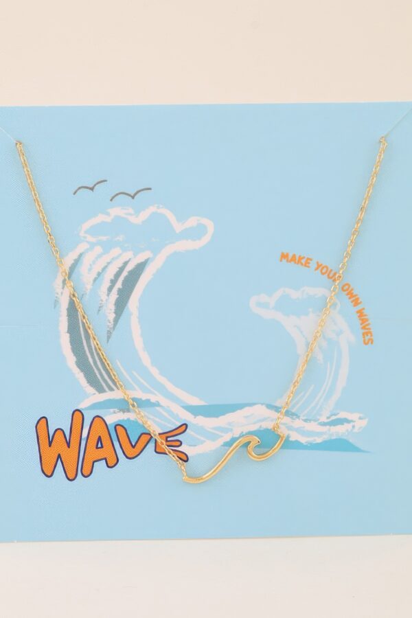 Wave Pendant Necklace - Gold-Tone Minimalist