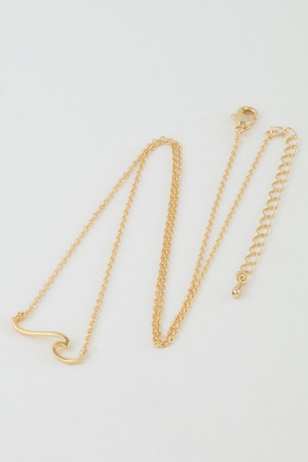 Wave Pendant Necklace - Gold-Tone Minimalist