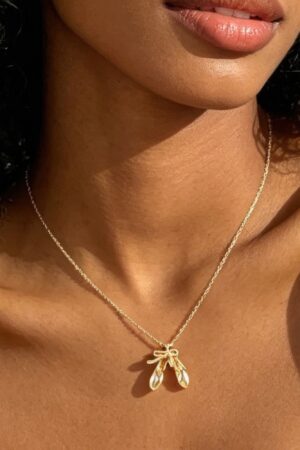 Ballerina Shoes Necklace - Gold-Toned Mini Pendant