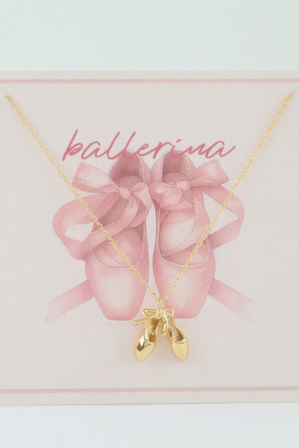 Ballerina Shoes Necklace - Gold-Toned Mini Pendant