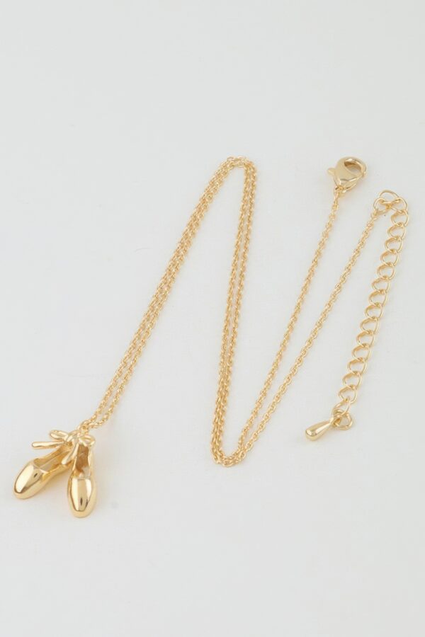 Ballerina Shoes Necklace - Gold-Toned Mini Pendant