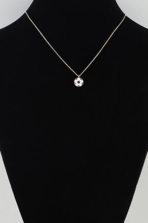 Gold-Tone Soccer Pendant Necklace with Enamel Ball
