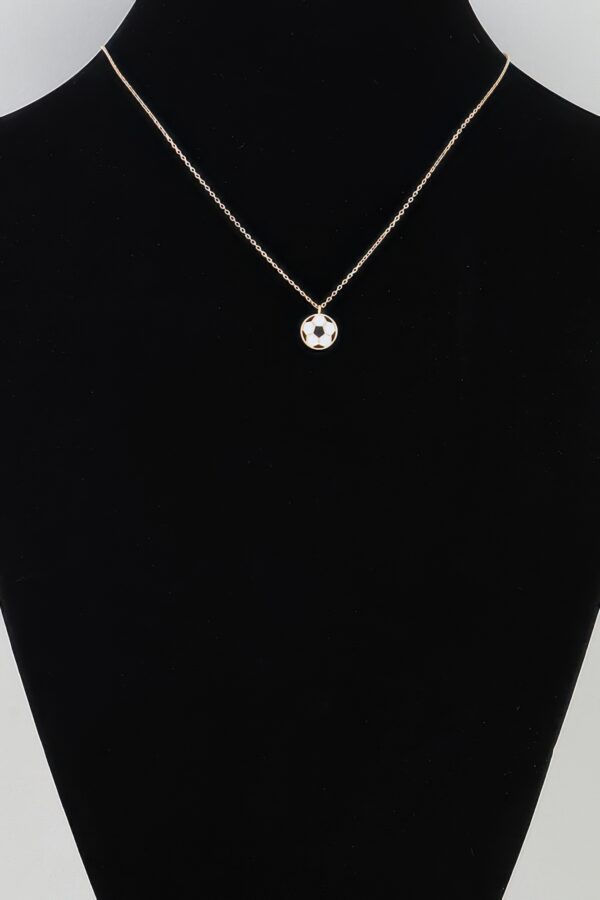 Gold-Tone Soccer Pendant Necklace with Enamel Ball
