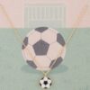 Gold-Tone Soccer Pendant Necklace with Enamel Ball