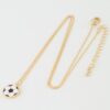 Gold-Tone Soccer Pendant Necklace with Enamel Ball