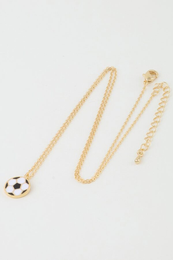 Gold-Tone Soccer Pendant Necklace with Enamel Ball