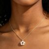 Gold-Tone Soccer Pendant Necklace with Enamel Ball