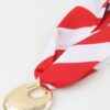Hammered Moon Scarf Necklace - Red & White Stripe
