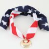 Hammered Moon Scarf Necklace - Red & White Stripe