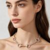 Multi Horseshoe Toggle Chain Necklace - Two-Tone Snaffle Bit