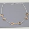 Multi Horseshoe Toggle Chain Necklace - Two-Tone Snaffle Bit